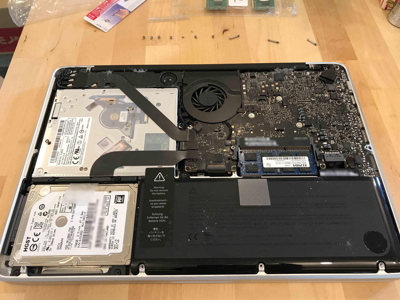 MacBook Pro (13-inch, Mid 2012)のメモリ交換 CPUとメモリとHD ...